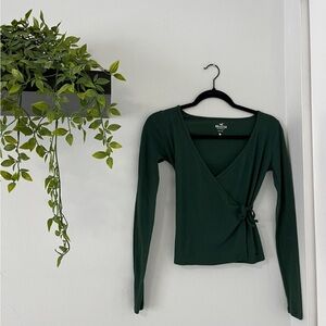 Hollister Long Sleeve Emerald Green Top